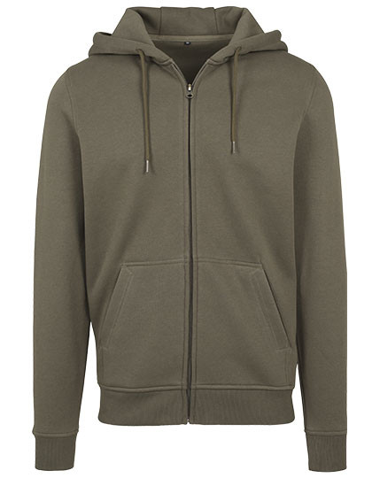 Build Your Brand Heavy Zip Hoody Olive