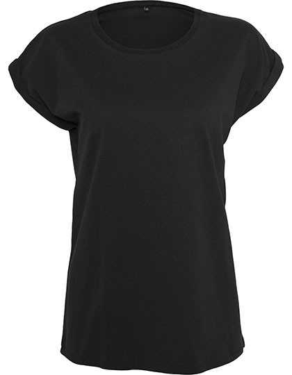 Build Your Brand Ladies´ Extended Shoulder Tee Black