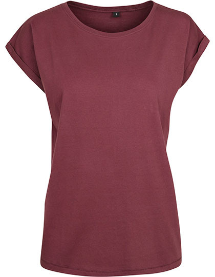 Build Your Brand Ladies´ Extended Shoulder Tee Cherry