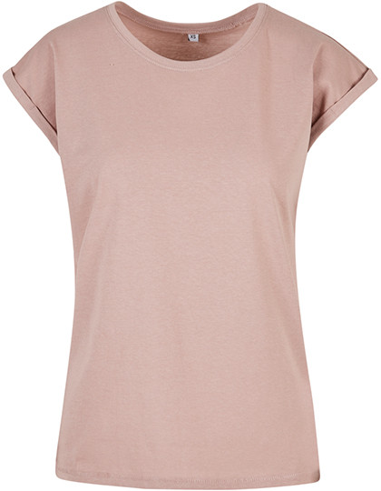 Build Your Brand Ladies´ Extended Shoulder Tee Dusk Rose