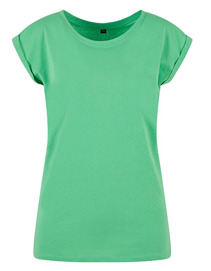 Build Your Brand Ladies´ Extended Shoulder Tee Fresh Green