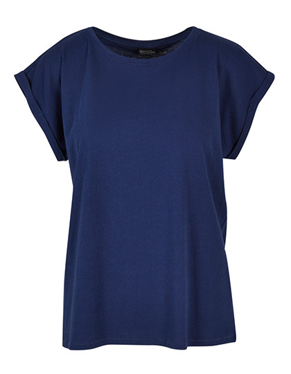 Build Your Brand Ladies´ Extended Shoulder Tee Light Navy