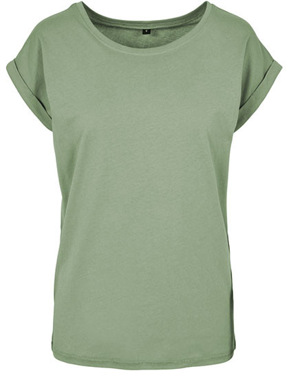 Build Your Brand Ladies´ Extended Shoulder Tee Magic Salvia