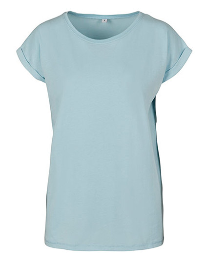 Build Your Brand Ladies´ Extended Shoulder Tee Ocean Blue