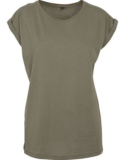 Build Your Brand Ladies´ Extended Shoulder Tee Olive