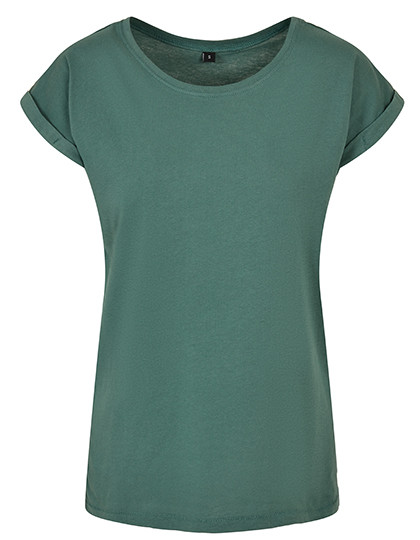 Build Your Brand Ladies´ Extended Shoulder Tee Pale Leaf