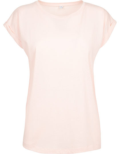 Build Your Brand Ladies´ Extended Shoulder Tee Pink