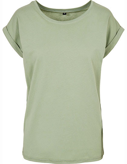 Build Your Brand Ladies´ Extended Shoulder Tee Soft Salvia