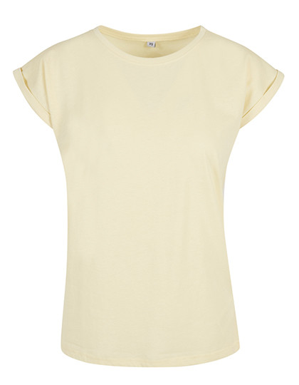 Build Your Brand Ladies´ Extended Shoulder Tee Soft Yellow
