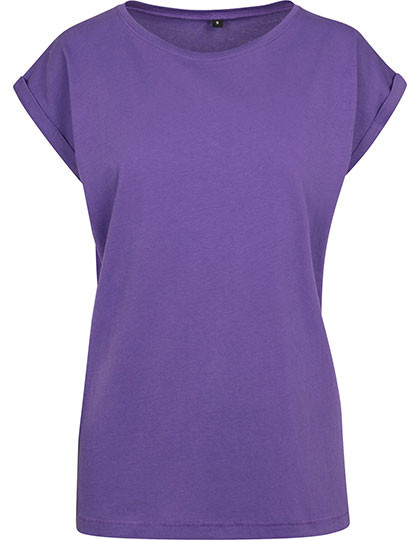 Build Your Brand Ladies´ Extended Shoulder Tee Ultraviolett
