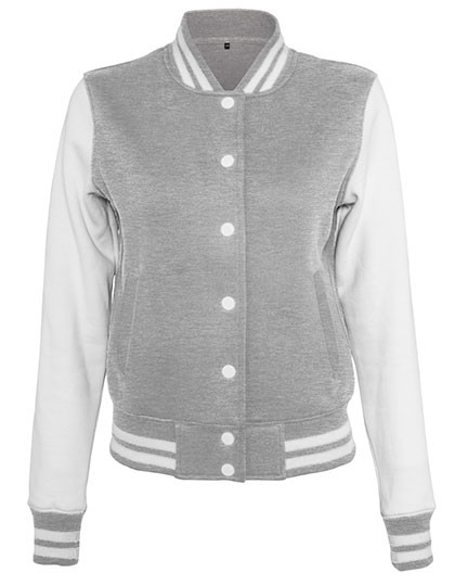Build Your Brand Ladies´ Sweat College Jacket Heather Grey