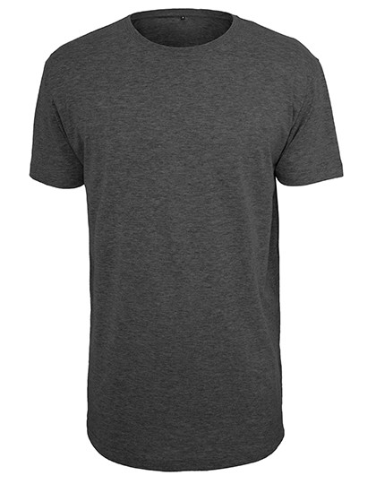 Build Your Brand Shaped Long Tee Charcoal (Heather)