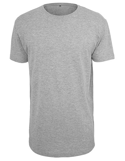 Build Your Brand Shaped Long Tee Heather Grey