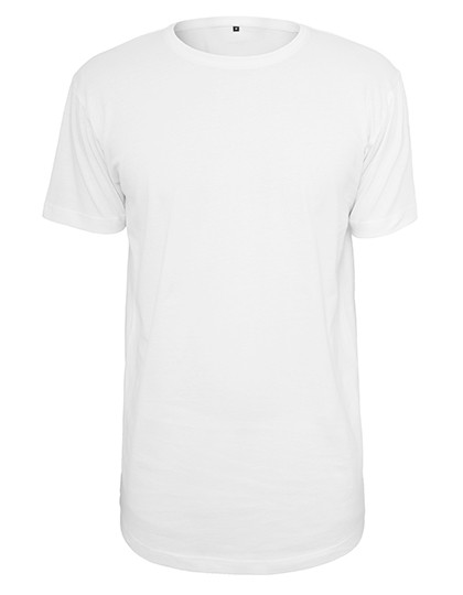 Build Your Brand Shaped Long Tee White