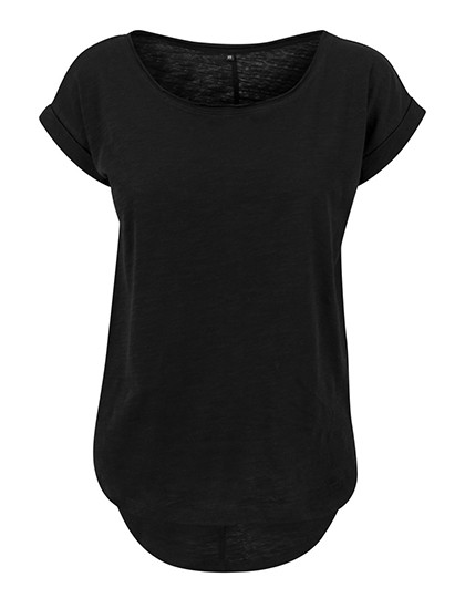 Build Your Brand Ladies´ Long Slub Tee Black