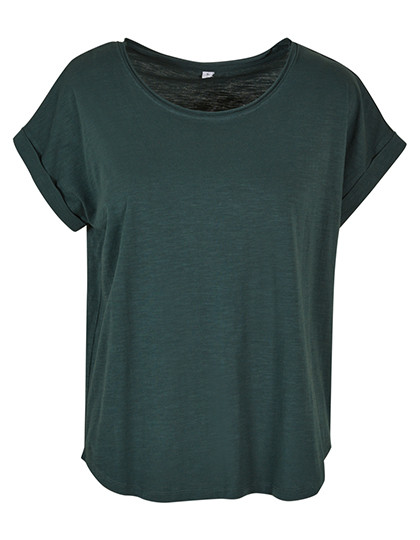 Build Your Brand Ladies´ Long Slub Tee Bottle Green