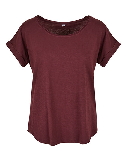 Build Your Brand Ladies´ Long Slub Tee Cherry