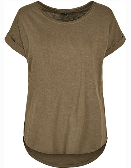 Build Your Brand Ladies´ Long Slub Tee Olive