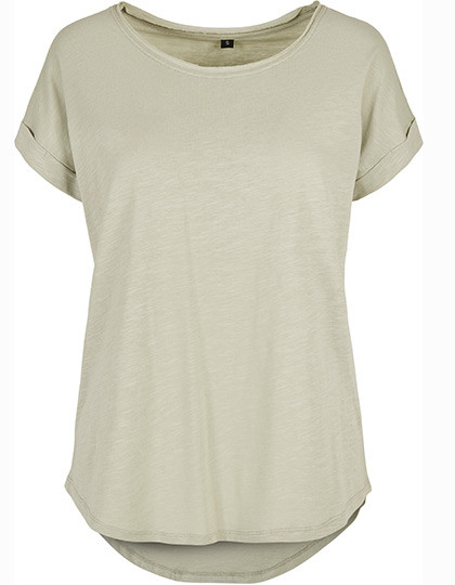 Build Your Brand Ladies´ Long Slub Tee Soft Salvia