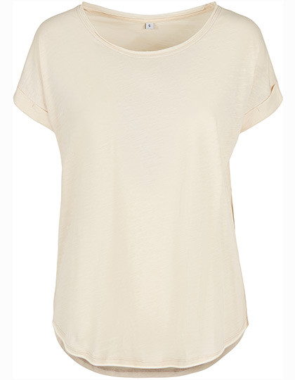 Build Your Brand Ladies´ Long Slub Tee White Sand