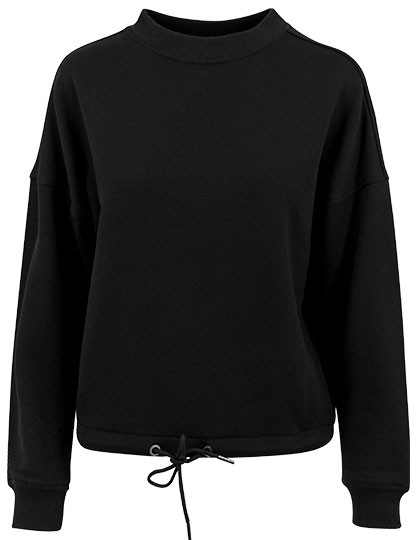 Build Your Brand Ladies´ Oversize Crewneck Black