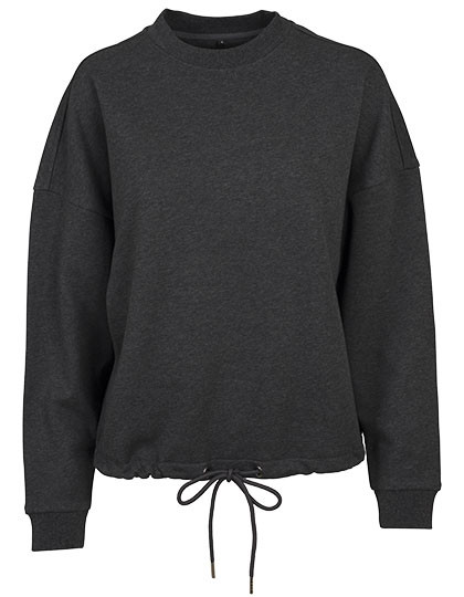 Build Your Brand Ladies´ Oversize Crewneck Charcoal (Heather)