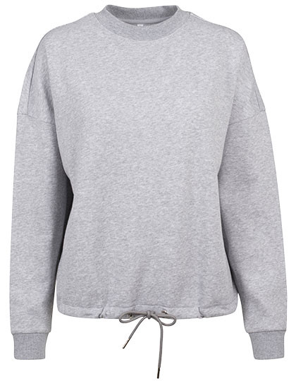 Build Your Brand Ladies´ Oversize Crewneck Heather Grey
