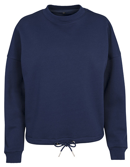 Build Your Brand Ladies´ Oversize Crewneck Light Navy