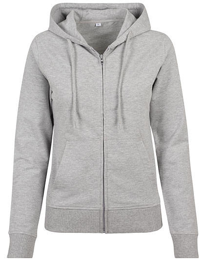Build Your Brand Ladies´ Terry Zip Hoody Heather Grey
