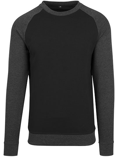 Build Your Brand Raglan Crewneck Black