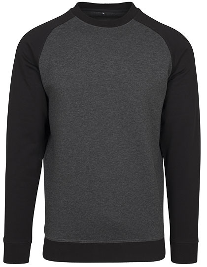 Build Your Brand Raglan Crewneck Charcoal (Heather)