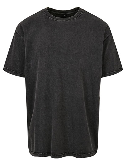Build Your Brand Acid Washed Heavy Oversize Tee Black
