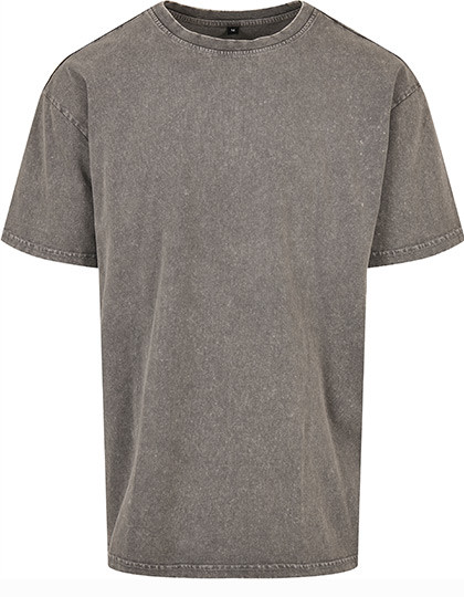 Build Your Brand Acid Washed Heavy Oversize Tee Dark Khaki