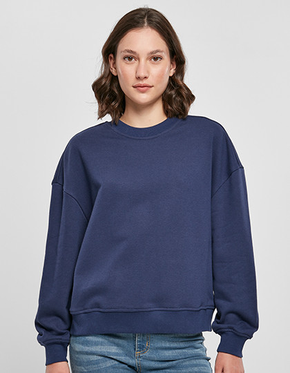 Build Your Brand Ladies Oversized Crewneck Sweatshirt