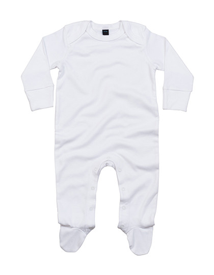 Babybugz Baby Sleepsuit With Scratch Mitts White