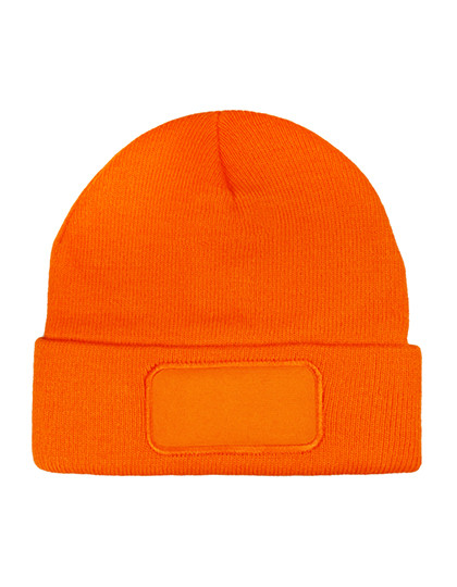 L-merch Strickmütze mit Patch Orange