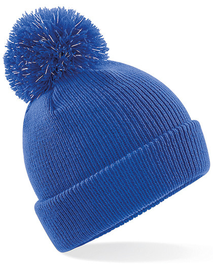 Beechfield Junior Reflective Bobble Beanie Bright Royal