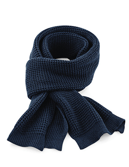 Beechfield Classic Waffle Knit Scarf French Navy