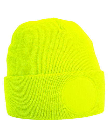 Beechfield Circular Patch Beanie Fluorescent Yellow
