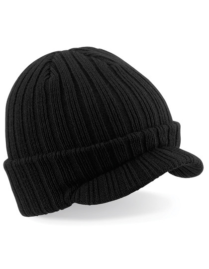 Beechfield Peaked Beanie Black