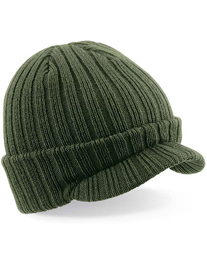 Beechfield Peaked Beanie Olive Green