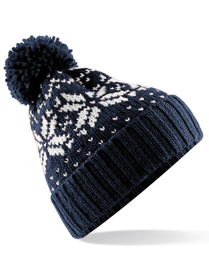 Beechfield Fair Isle Snowstar® Beanie French Navy