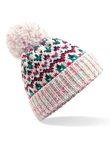 Beechfield Blizzard Bobble Beanie Sherbet Dip