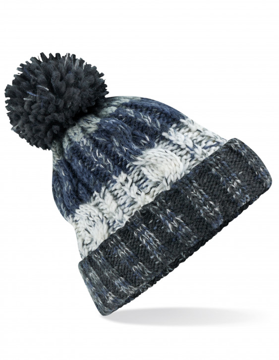 Beechfield Corkscrew Pom Pom Beanie Arctic Dawn