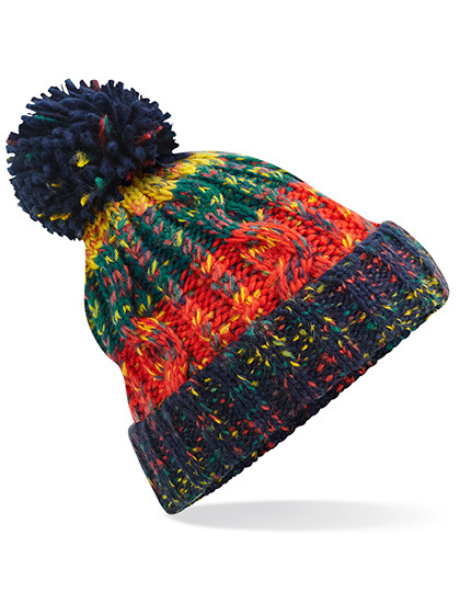 Beechfield Corkscrew Pom Pom Beanie Crackling Campfire