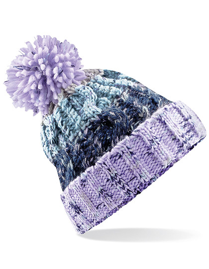 Beechfield Corkscrew Pom Pom Beanie Lavender Fizz