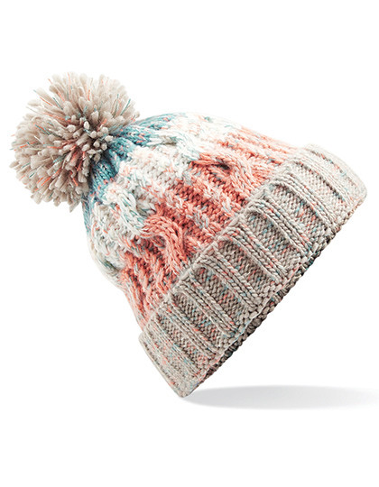 Beechfield Corkscrew Pom Pom Beanie Milkshake Mix