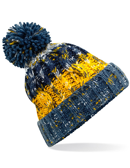 Beechfield Corkscrew Pom Pom Beanie Morning Frost