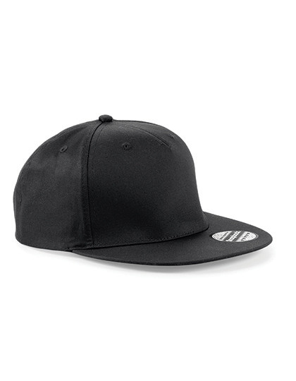 Beechfield 5 Panel Snapback Rapper Cap Black
