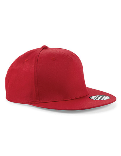 Beechfield 5 Panel Snapback Rapper Cap Classic Red